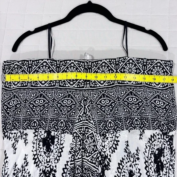 Free People Women Of The Water Maxi Dress Bandeau Black White Boho Small/Medium - Picture 12 of 12